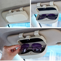 Beige Car Sun Visor Glasses Case - Protective Storage Box for Sunglasses thumbnail