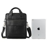 Black Men's Genuine Leather Shoulder Bag - Vintage Business Briefcase thumbnail