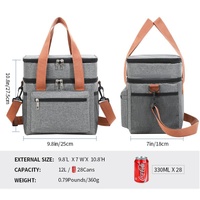 Black Waterproof Insulated Lunch Bag - Leakproof Thermal Cooler for Food and Drinks thumbnail