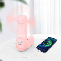 Brown Portable Foldable Mini Fan with USB Power Bank thumbnail