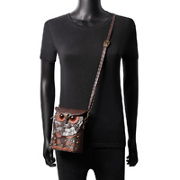 Handcrafted Leather Owl Crossbody Bag – Unique Retro Design Shoulder Purse for Women thumbnail