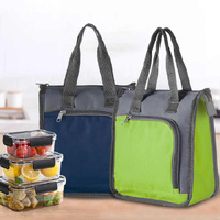 Blue Portable Insulated Lunch Bag for Office, Picnic, and Grocery Use thumbnail