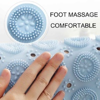 Grey Non-Slip Round Shower Foot Scrubber Mat - Soft Silicone Massage Pad for Foot Cleaning thumbnail