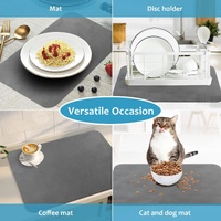 Silver Waterproof Quick-Dry Kitchen Mat - Non-Slip Rubber Base, Absorbent Technology Fabric, 4mm Thick thumbnail