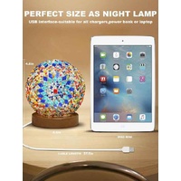 Orange Handmade Mosaic Glass Lamp - Vibrant Decorative Table Light thumbnail