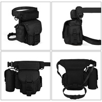 Black Outdoor Tactical Military Leg Bag - Durable Multi-Pocket Utility Waist Pack thumbnail