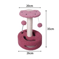 Strawberries Interactive Cat Scratching Post with Playful Ball Toys, Flower Design - 35cm Height, 26cm Base thumbnail