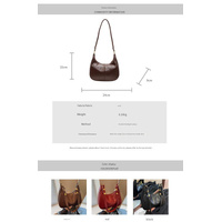 Red Vintage Faux Leather Hobo Shoulder Bag - Classic and Versatile Handbag thumbnail