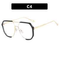 Black Frame White Tablets Unisex Oversized Aviator Metal Frame Sunglasses - Retro Fashion Eyewear with AC Lenses thumbnail