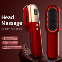 Purle Mini Rechargeable Ionic Hair Straightening Comb | Portable Wireless Vibration Massage Brush for Frizz-Free, Smooth Hair thumbnail