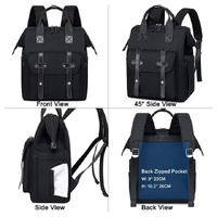 Black Fashionable Multi-Function Mommy Bag – Large Capacity Diaper Tote and Backpack for Moms, Ideal for Travel and Everyday Use thumbnail