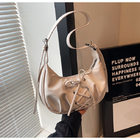 White Elegant Bowknot Design Shoulder Bag - Chic Underarm Dumpling Bag for Trendy Looks thumbnail
