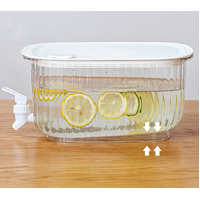 Transparent  4 Liter Refrigerator Cold Drink Dispenser, Juice & Fruit Infuser Water Pitcher, Spigot Beverage Container thumbnail