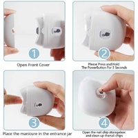 White Automatic Electric Nail Trimmer with LED Light, Rechargeable Nail Clipper and File for Adults & Kids, Portable Nail Care Device thumbnail