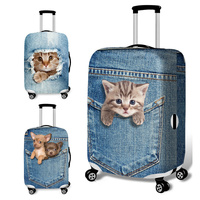 L 25-28 Inch Elastic Luggage Cover with Zipper, Travel Suitcase Protector, Scratch Resistant Luggage Cover thumbnail