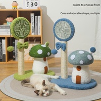 Green Durable Mushroom Cat Scratching Post - Anti-Slip, No Debris Cat Scratch Pad with Sofa Protection for Small Cats thumbnail