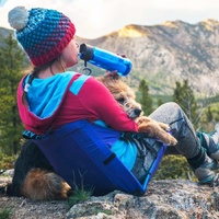 Blue Portable Outdoor Camping Seat Pad with Backrest, Foldable & Waterproof Concert Cushion, 600D Oxford Fabric, Ideal for Hiking & Picnics thumbnail