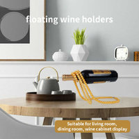 Gold Modern Floating Pearl Wine Bottle Holder – Elegant Home Decor, Unique Kitchen Accessory for Dining, Bar, and Living Room thumbnail
