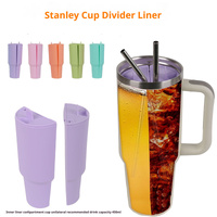 Pink 40oz Silicone Dual-Chamber Cup Separator - Food-Grade Drink Divider, Cold Drink Mug with Separate Compartments, BPA-Free Silicone Liner for Bever thumbnail