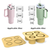 2 Pcs Yellow Silicone Ice Cube Tray with Lid - Easy Release, Food-Grade Platinum Silicone Ice Mold, 30oz/40oz Compatible, Durable and Reusable thumbnail
