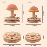Small Pink Interactive Cat Scratching Post with Ball Track - Fun Mushroom-Shaped Cat Toy for Play, Scratching, and Entertainment thumbnail