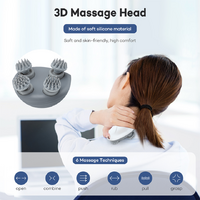 White Mini Electric Head Massager - Portable 3D Massage Device, Waterproof, Multifunctional Relaxation & Pet Care, Rechargeable, 6 Techniques & 3 Mode thumbnail
