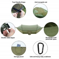 Orange And Grey Automatic Pop-Up Mosquito Net Hammock - 200kg Load Capacity, Lightweight Outdoor Camping Gear with Quick Setup and Durable Design thumbnail