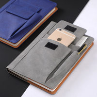 Black A5 Multi-Functional PU Leather Notebook with Pockets - Office Planner and Journal thumbnail