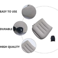 Grey Portable Press-to-Inflate Travel Lumbar Cushion – Lightweight, Supportive Backrest for Flights, Trains, and Office Use thumbnail