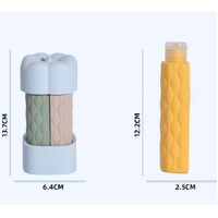 Blue Combination Travel Silicone Refillable Bottles Set - 4-in-1 Portable Containers for Shampoo and Shower Gel, TPR+PE Material, Compact and Leak-Pro thumbnail