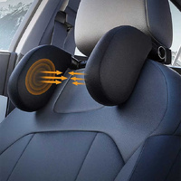 Dark Brown Adjustable 3D Memory Foam Car Seat Headrest with Side Support, Universal Neck Pillow for Travel Comfort thumbnail