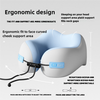 Green Portable U-Shaped Memory Foam Travel Pillow - Ergonomic Neck Support for Airplane, Car, Office - Lightweight & Compact with Storage Box thumbnail