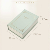 Light Green Creative PU Jewelry Storage Book - Magnetic Closure Organizer for Earrings, Rings, and Necklaces(The Jewelry is a prop for the photo shoot thumbnail