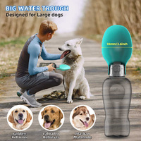 Pink And Grey Portable Foldable Pet Water Bottle with 800ml Capacity - Leakproof Travel Hydration Dispenser for Dogs and Cats thumbnail