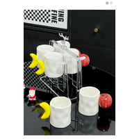 2-Piece Set Apple And Banana Creative Fruit Ceramic Mug - Adorable Handle Design, 280ml Couple Cups, Perfect Gift for Birthdays or Valentine's Day thumbnail