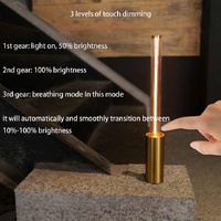 2 Pcs Black Modern Minimalist Rechargeable Atmosphere Lamp - Touch-Control Night Light for Bedroom, Bar, and Portable Outdoor Use thumbnail