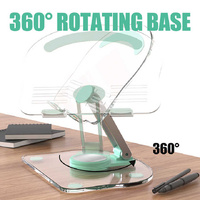 White Acrylic Foldable Tablet and Phone Stand - 360° Rotation, Anti-Slip Design, Lightweight and Compact thumbnail