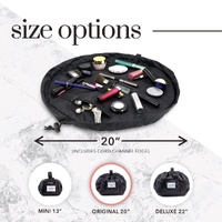 Black Portable Drawstring Cosmetic Storage Bag for Travel and Daily Use(Cosmetics pictured are photo props and are not included) thumbnail