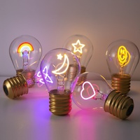 Smiley Face Shape Portable USB Rechargeable LED Bulb - Night Light & Festive Decor thumbnail