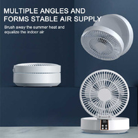 Dark Blue Remote-Control Wall-Mount Foldable Mini USB Fan with Night Light and Digital Display thumbnail