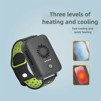 Black Wearable Cooling and Heating Wristband - Mini Wearable Air Conditioner for Instant Heat or Cool Relief with USB Fast Charging thumbnail