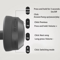 Gray P2963 Wireless Bluetooth Headphones with LED Light, Hi-Fi Sound, and Sport Design thumbnail