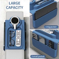 Dark Blue Multi-Functional Silicone Couch Cup Holder with Storage Organizer | Durable and Creative Armrest Tray thumbnail