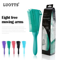 3PCS Black Octopus-Style Detangling Brush - 8 Flexible Arms for Effortless Hair Styling thumbnail