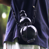 32oz Black Myth Wukong Inspired Gourd Water Plastic Yellow Bottle - Decorative Double-Layer Flask with Calligraphy and Accessories thumbnail