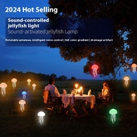 Hanging With Base Style Jellyfish Shaped Night Light - 1000mAh Rechargeable LED Lamp thumbnail