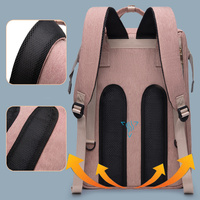 Multifunctional Diaper Backpack with Mosquito Net and Insulated Pockets - Black thumbnail