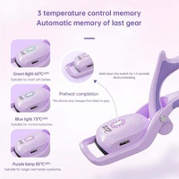 Purple Electric Heated Eyelash Curler - 3 Temperature Settings, Rechargeable, Compact Design thumbnail