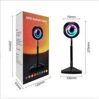 UFO RGB Sunset Projection Lamp with 16 Colors and Remote Control - Black thumbnail