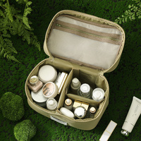Portable Waterproof Cosmetic Bag with Handle - Cream White thumbnail
